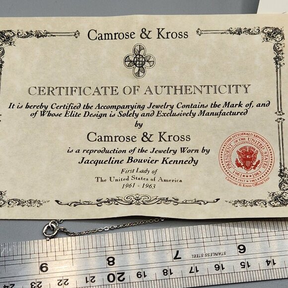 Jaqueline Kennedy X Camrose and Cross Cameo & Crystal Pendant Necklace JBK w Box - Picture 13 of 15